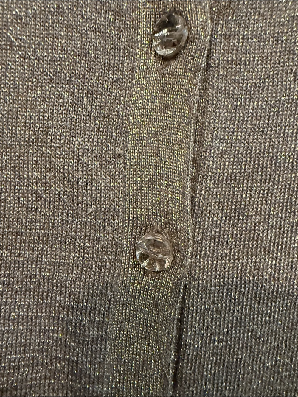 Banana Republic Shimmery Taupe Crewneck Cardigan size petite M - Picture 3 of 8